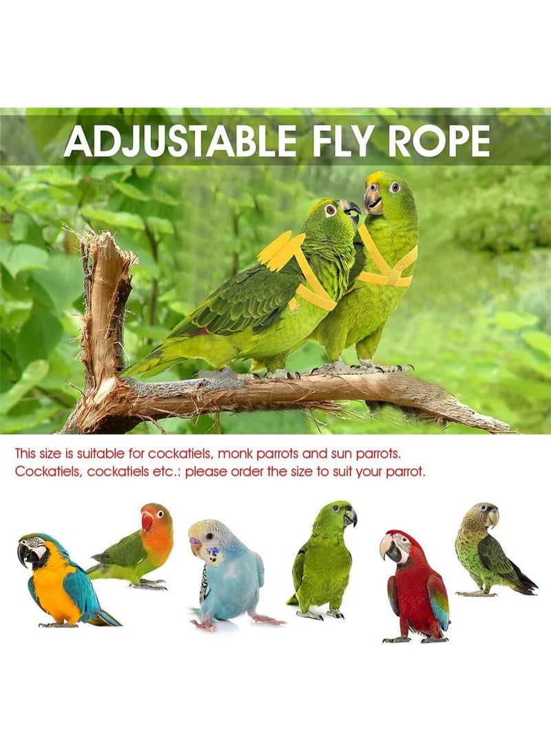 Bird Training Leash, Adjustable Parrot Flying Strap Rope Universal Flying Traction Lead Durable Outing Gadget Outdoor Training Toy for Birds, Parrot, Cockatiel, Parakeet, Lory, 1 Pcs (Yellow) - Image 3